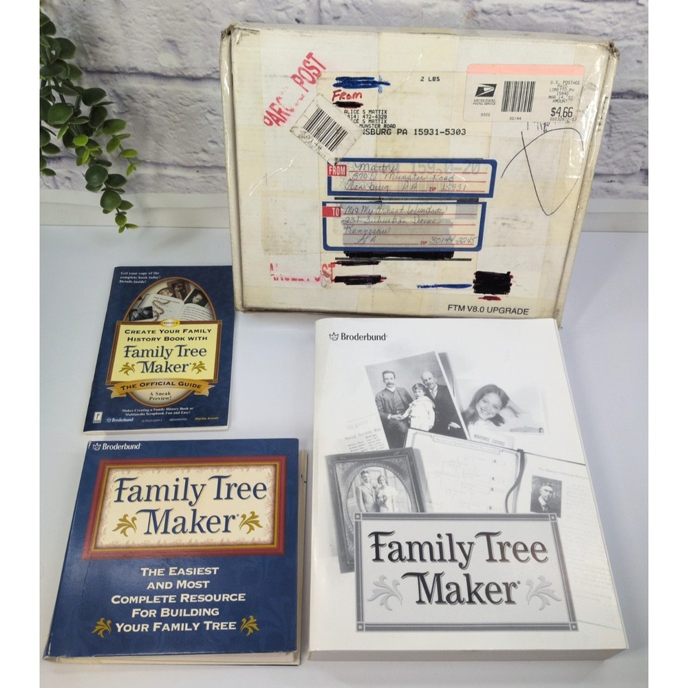 Broderbund🌿Genealogy Family Tree Maker V.8 Tutorial Reference Manual Software